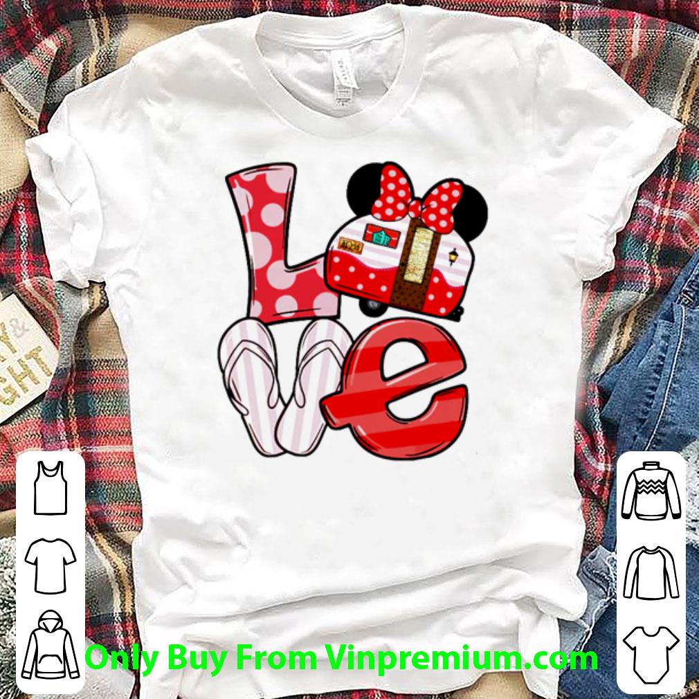 Top Love Minnie Mouse Camping Flip Flops shirt