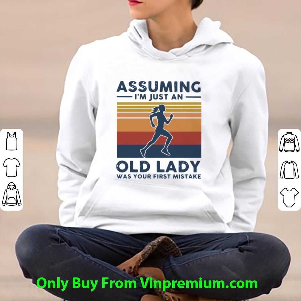 27784a54 nice vintage jogging assuming i m just and old lady was your first mistake shirt 4 - Nice Vintage Jogging Assuming I’m Just And Old Lady Was Your First Mistake shirt