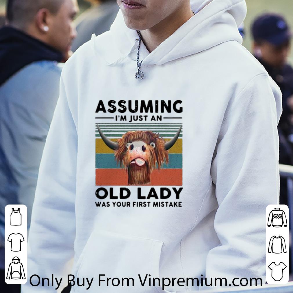 5ec32b2c hot vintage farmer cow assuming i m just an old lady was your first mistake shirt 4 - Hot Vintage Farmer Cow Assuming I’m Just An Old Lady Was Your First Mistake shirt
