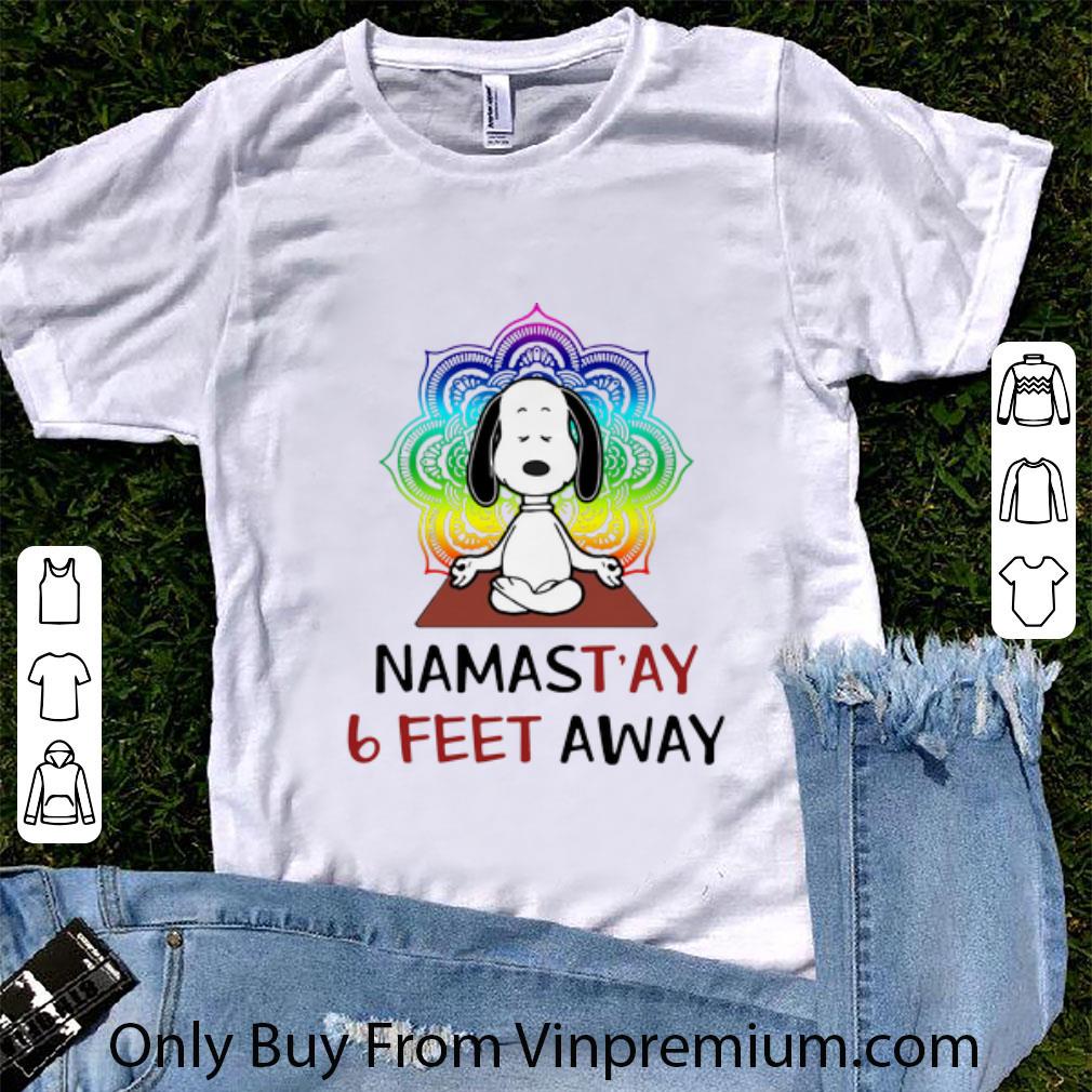 Awesome Snoopy Namastay 6 Feet Away Social Distancing shirt