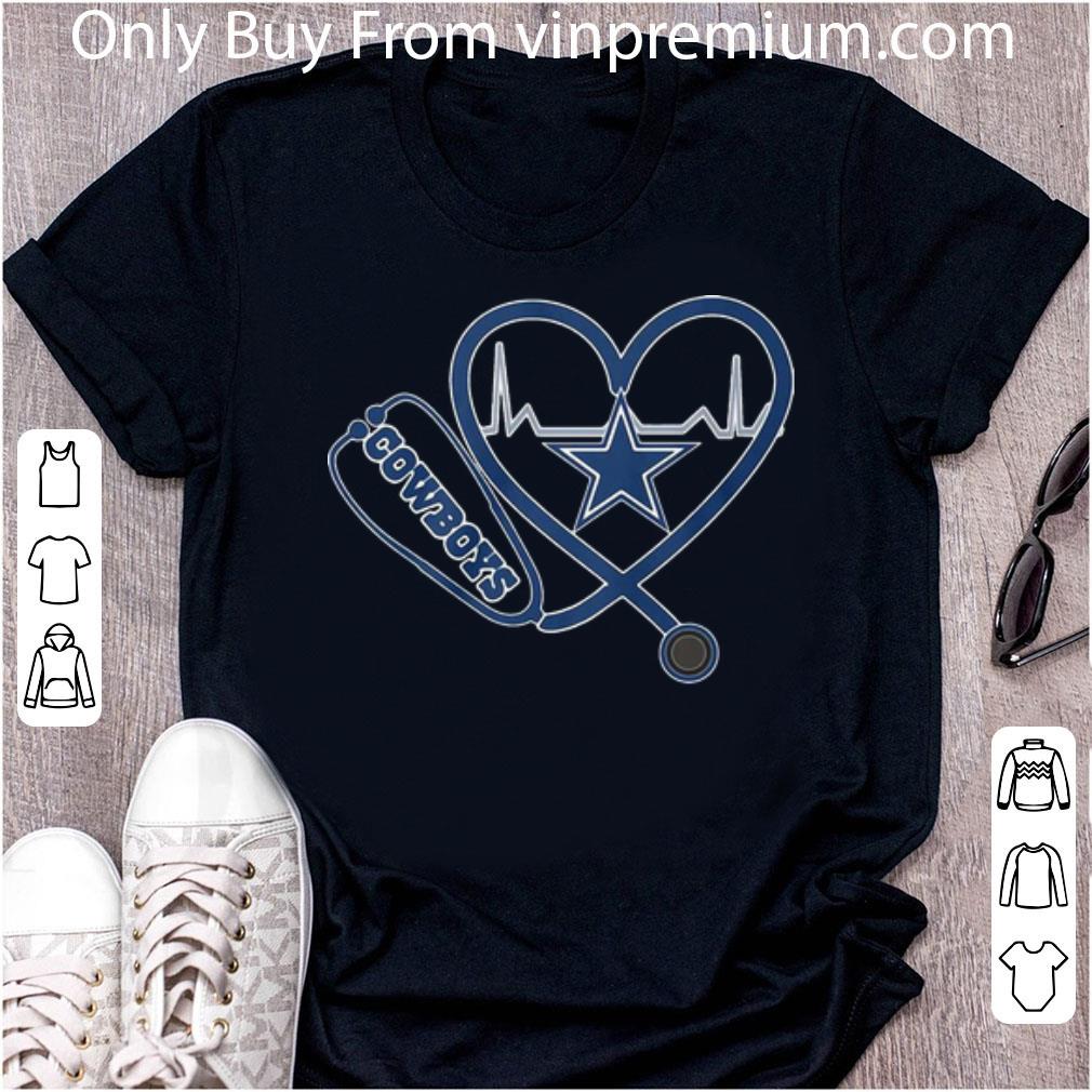 Awesome Dallas Cowboy Heartbeat Nurse Stethoscope shirt