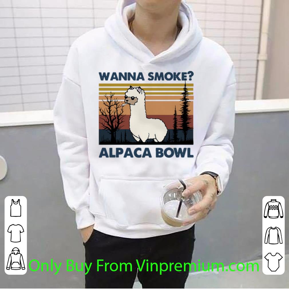 8027dc61 great vintage llama wanna smoke alpaca bowl shirt 4 - Great Vintage Llama Wanna Smoke Alpaca Bowl shirt