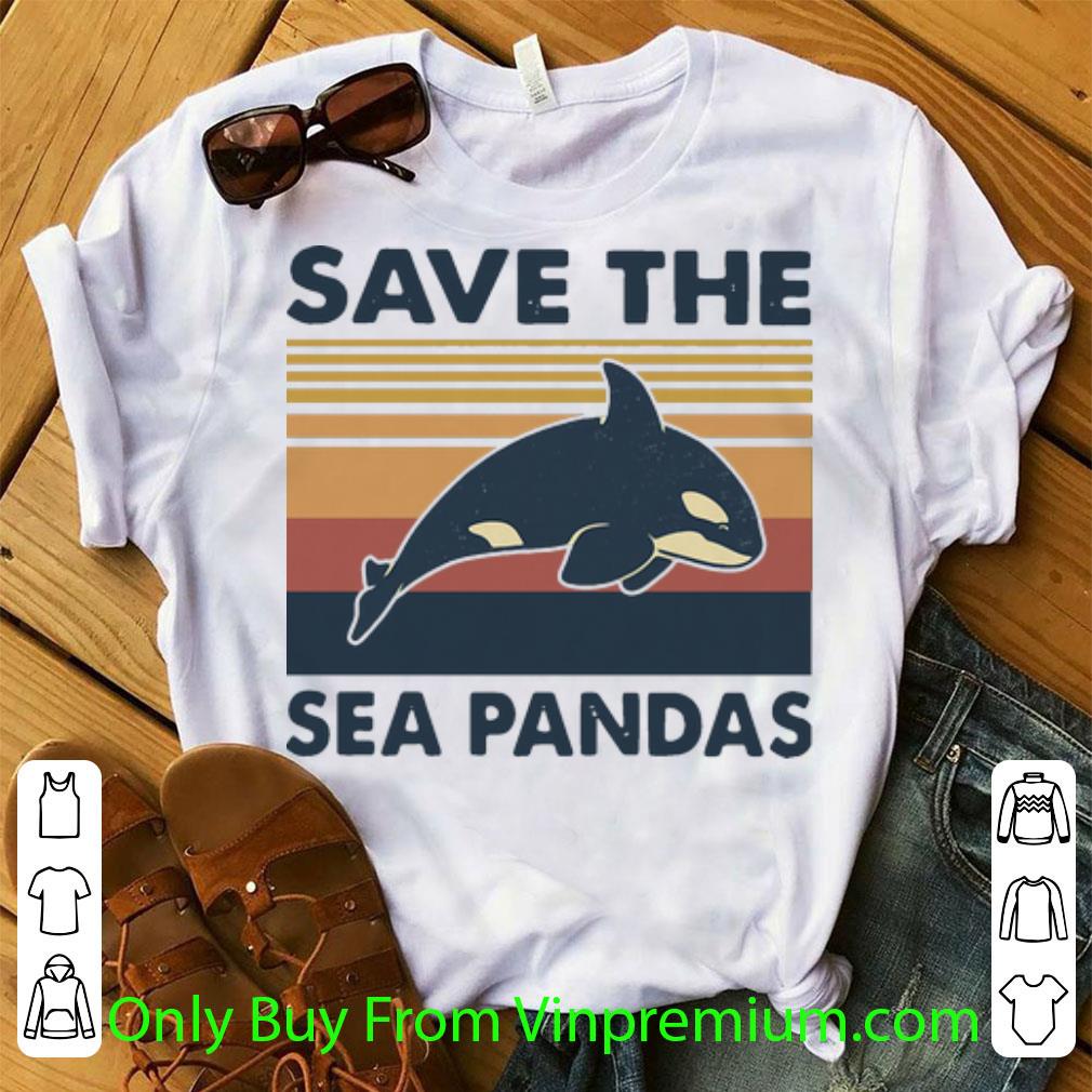 Nice Vintage Dolphin Save The Sea Pandas shirt