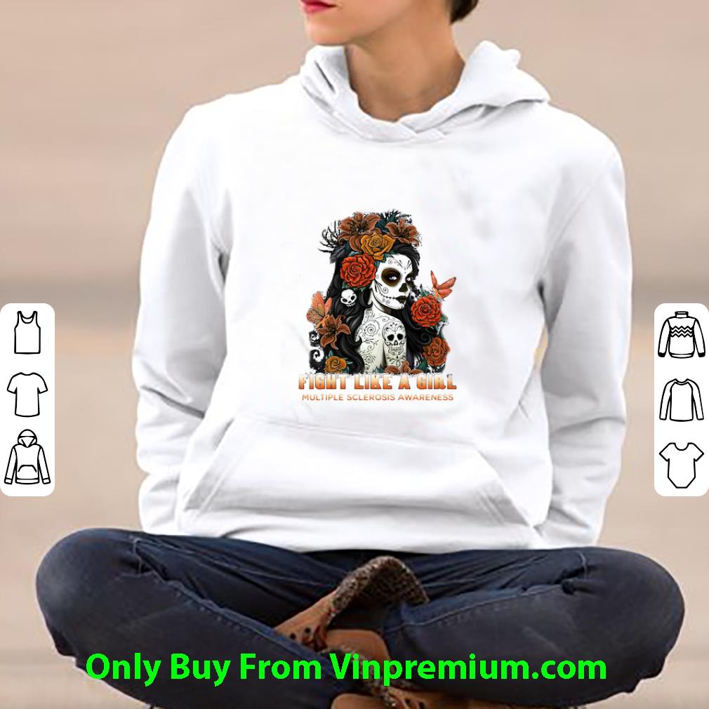 384cdab4 pretty tattoo girl fight like a girl multiple sclerosis awareness shirt 4 - Pretty Tattoo Girl Fight Like A Girl Multiple Sclerosis Awareness shirt