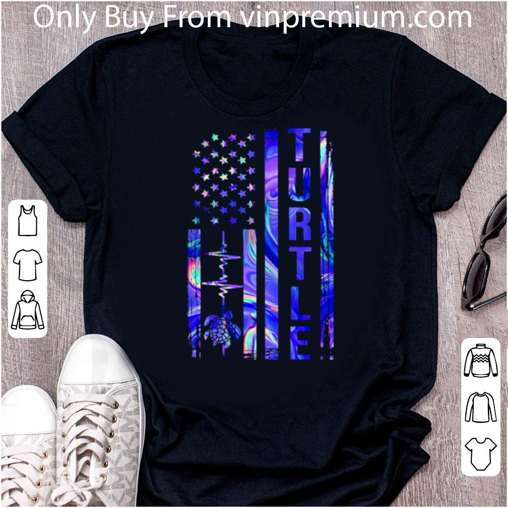 Pretty Turtle And American Flag Independence Day shirt