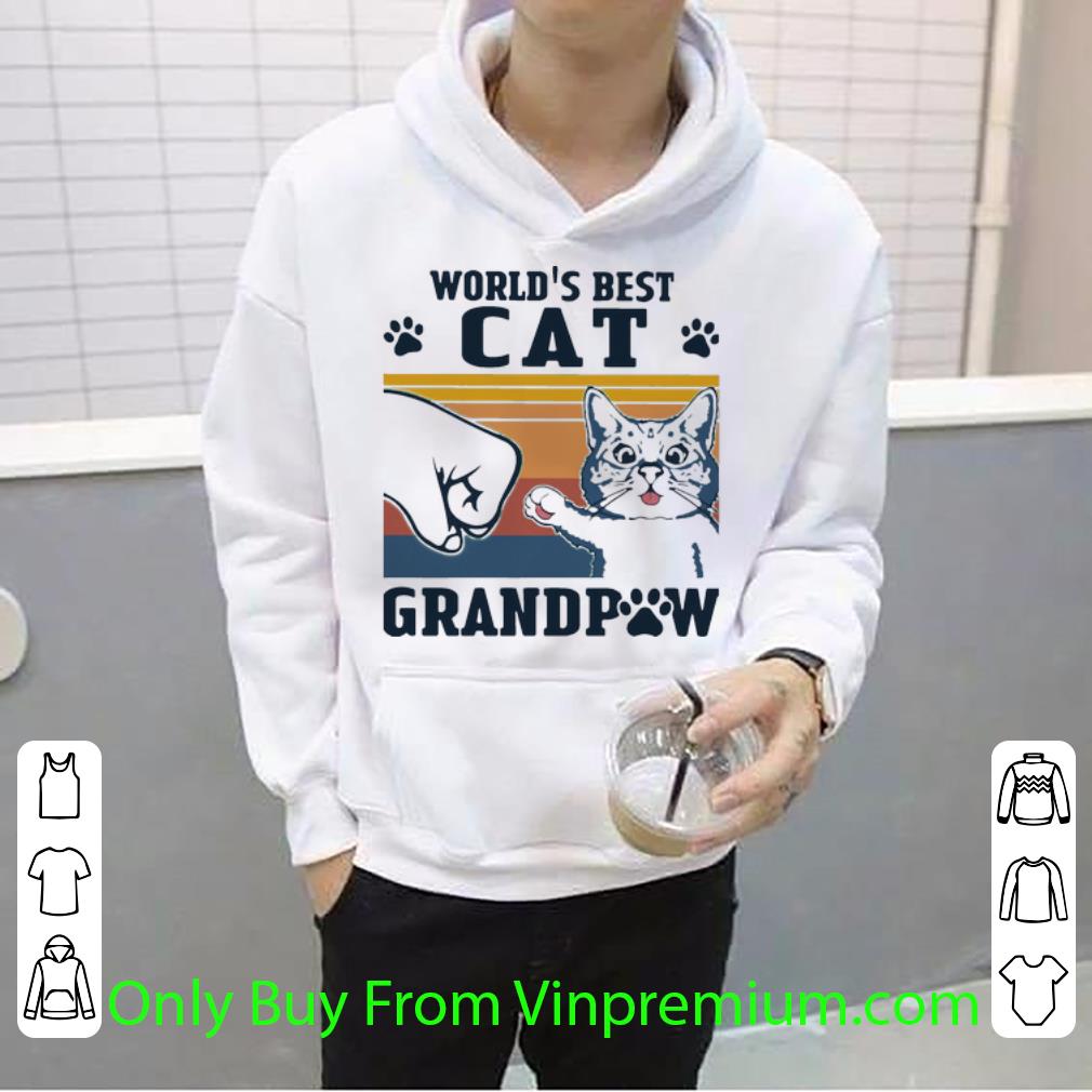 dfa235a1 nice vintage world s best cat grandpaw father s day shirt 4 - Nice Vintage World’s Best Cat Grandpaw Father's Day shirt