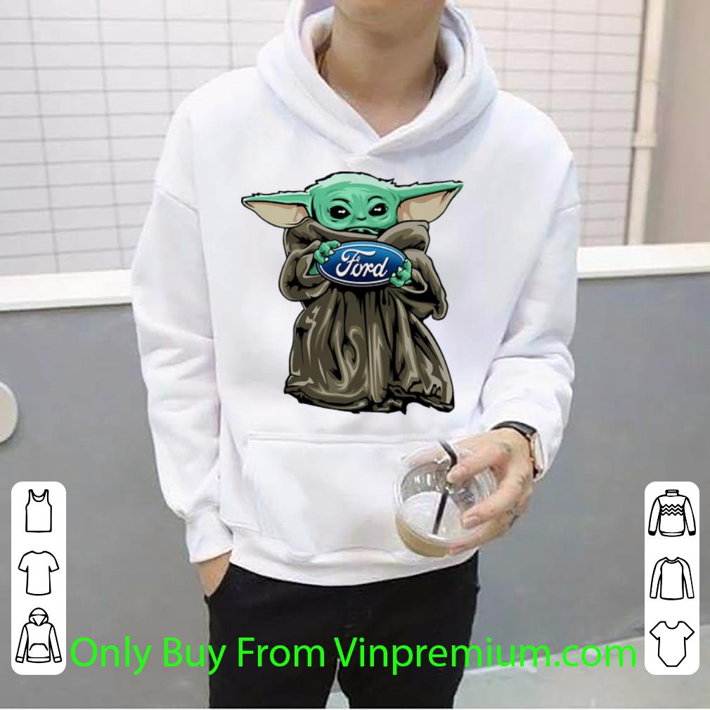 f0424b9d pretty star wars baby yoda hug ford logo shirt 4 - Pretty Star Wars Baby Yoda Hug Ford Logo shirt