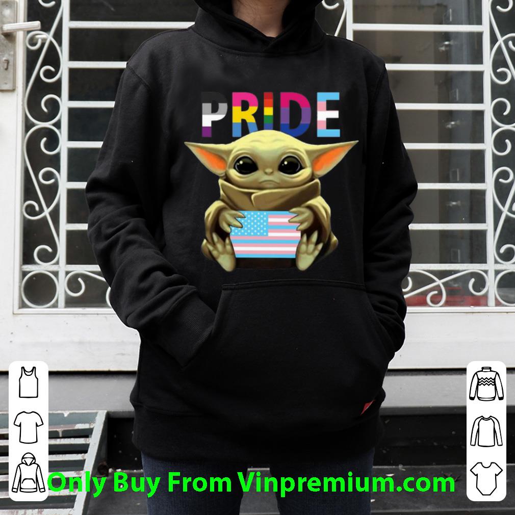 fc08895e original pride baby yoda hug lgbt american flag shirt 4 - Original Pride Baby Yoda Hug LGBT American Flag shirt