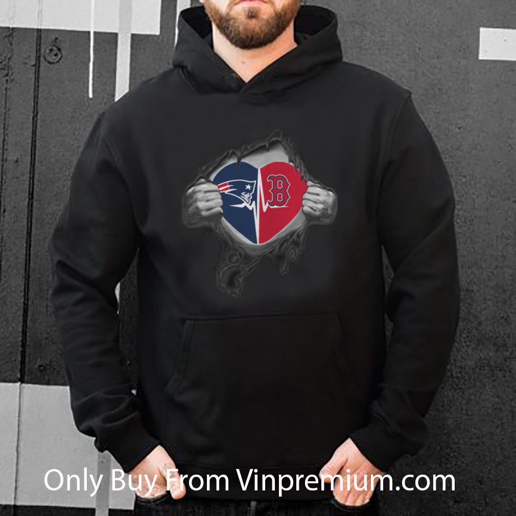 1fc8789a pretty new england patriots boston red sox inside my heart shirt 4 - Pretty New England Patriots Boston Red Sox Inside My Heart shirt