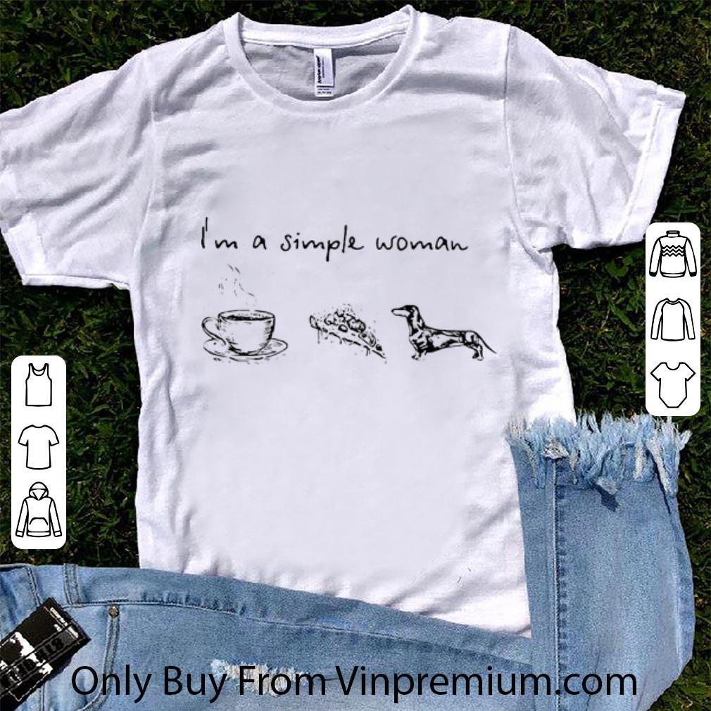 Great I’m A Simple Woman Coffee Pizza And Dachshund shirt