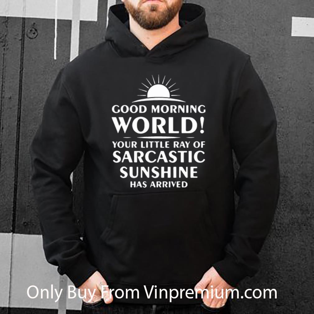 496463c2 awesome good morning world your little ray of sarcastic sunshine has arrived shirt 4 - Awesome Good Morning World Your Little Ray Of Sarcastic Sunshine Has Arrived shirt