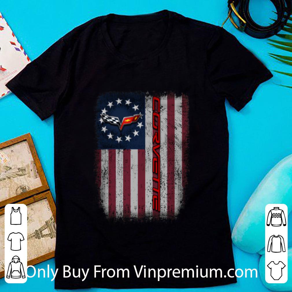 Premium Chevrolet Corvette Logo Betsy Ross Flag shirt