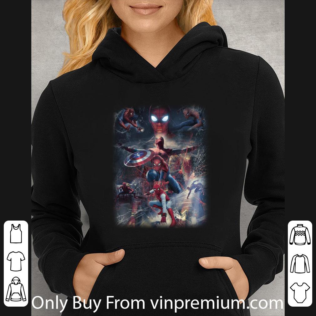adb5731a pretty marvel spider man far from home and captain america shield shirt 4 - Pretty Marvel Spider Man Far From Home And Captain America Shield shirt