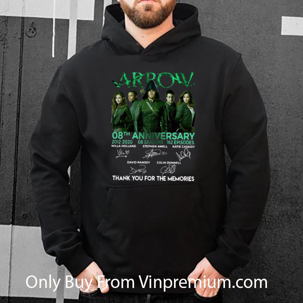 c62d7dfe official arrow 08th anniversary thank you for the memories signatures shirt 4 - Official Arrow 08th Anniversary Thank You For The Memories Signatures shirt