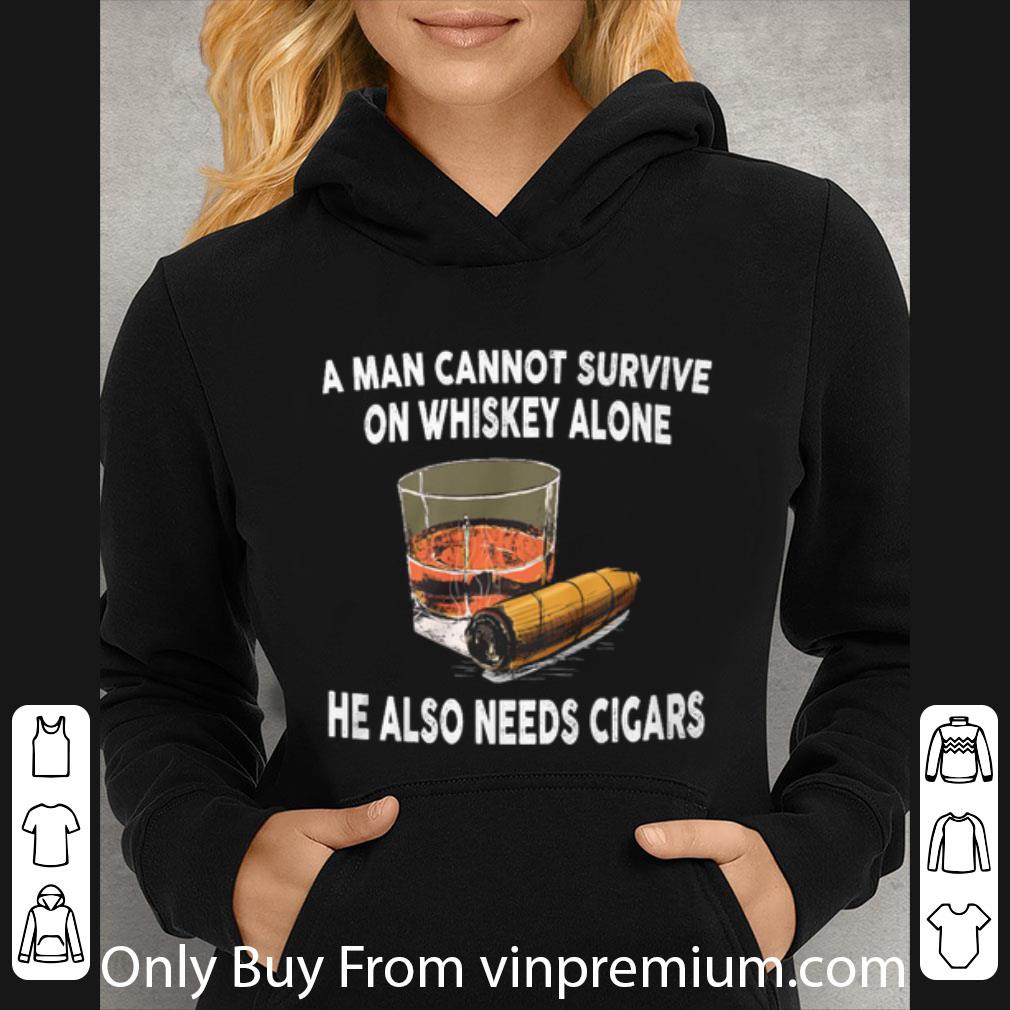 e98dbbed pretty a man cannot survive on whiskey alone he also needs cigars shirt 4 - Pretty A Man Cannot Survive On Whiskey Alone He Also Needs Cigars shirt