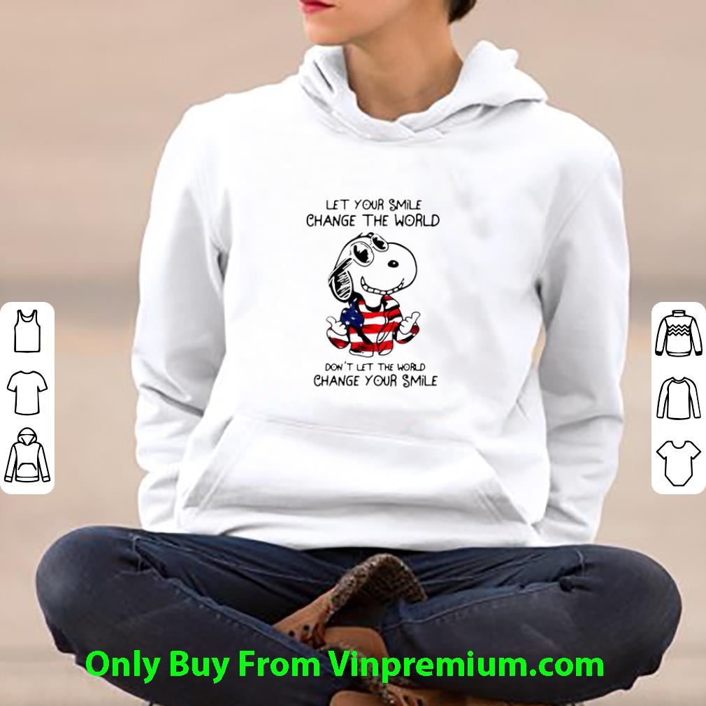 79f602b7 official snoopy american flag let your smile change the world don t let the world shirt 4 - Official Snoopy American Flag Let Your Smile Change The World Don’t Let The World shirt