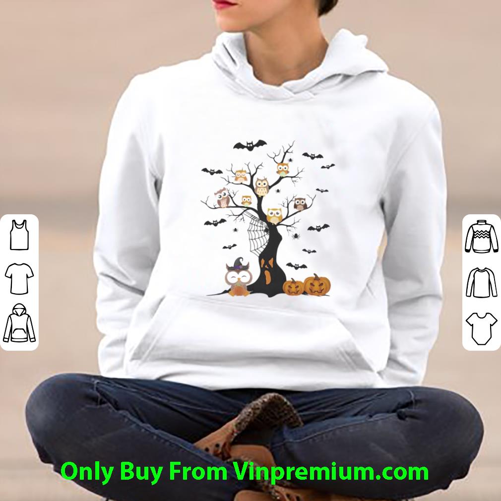 b0b937bb nice owls halloween tree witch pumpkin shirt 4 - Nice Owls Halloween Tree Witch Pumpkin shirt