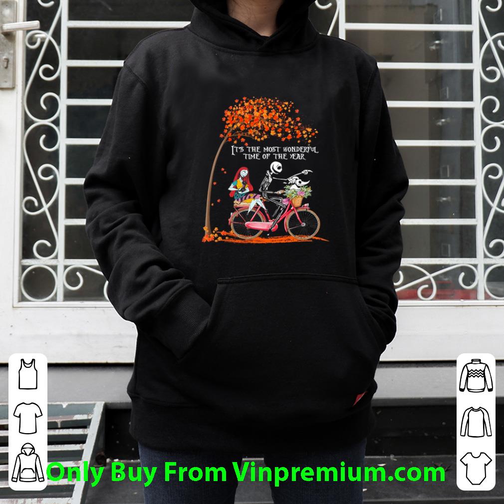 d0ad9e73 great autumn sally and jack skellington riding bicycle it s most wonderful time of the year shirt 4 - Great Autumn Sally And Jack Skellington Riding Bicycle It’s Most Wonderful Time Of The Year shirt