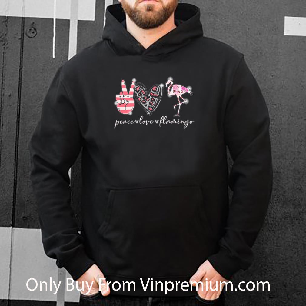 438f3588 premium glitter peace love flamingo shirt 4 - Premium Glitter Peace Love Flamingo shirt