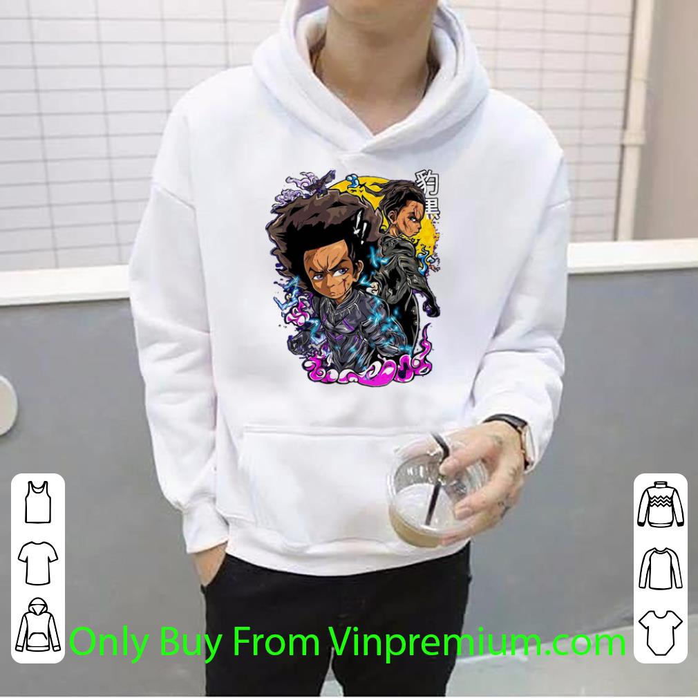 a775ea91 awesome black panther boondocks sllq shirt 4 - Awesome Black Panther Boondocks Sllq shirt
