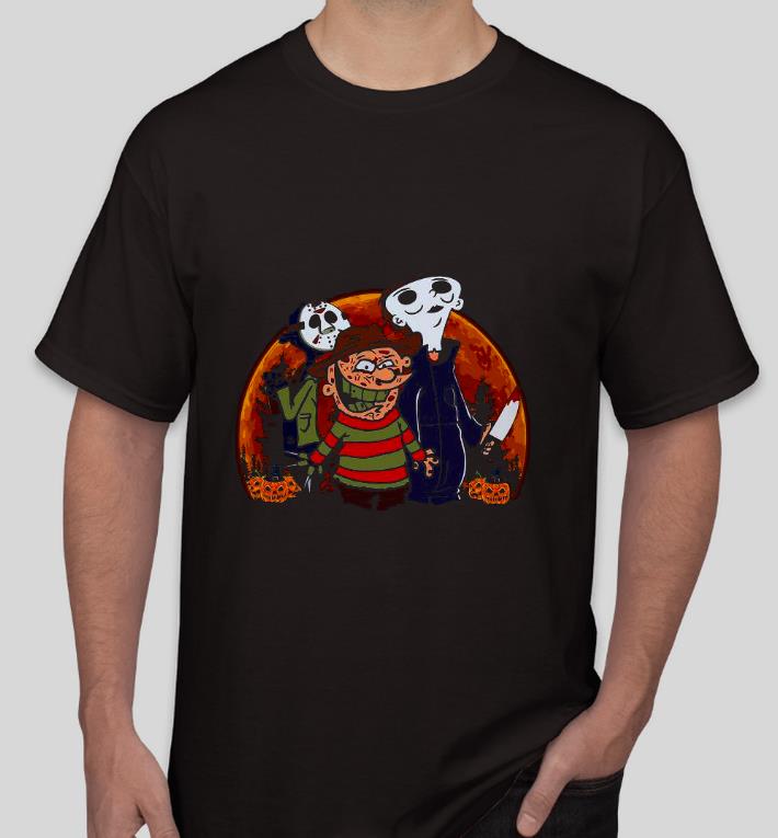 6b836087 premium jason voorhees freddy krueger and michael myers pumpkin halloween shirt 4 - Premium Jason Voorhees Freddy Krueger and Michael Myers Pumpkin Halloween Shirt