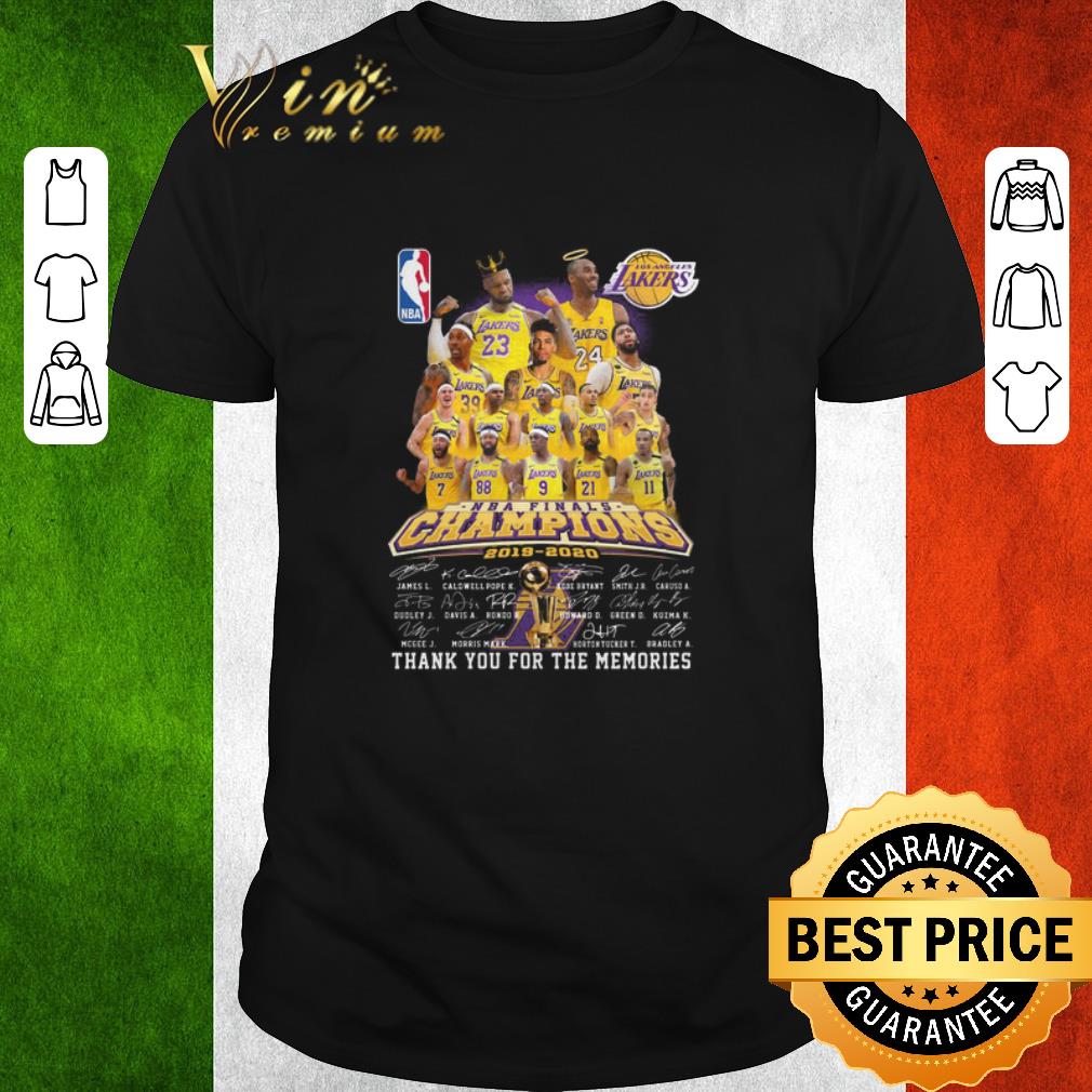 Hot NBA Los Angeles Lakers Champions 2019-2020 thank you for the memories shirt