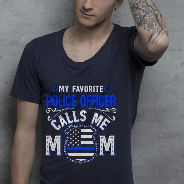 9e436d1b premium my favorite police officer calls me mom american flag shirt 4 - Premium My favorite Police officer calls me Mom American flag Shirt