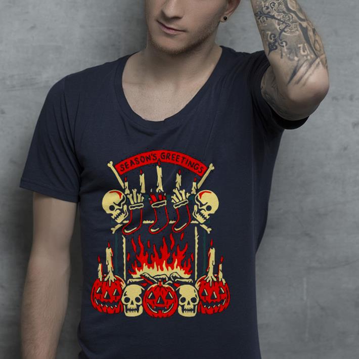 Premium Skull And Pumpkin Season’s Greetings Shirt d7613ba9 premium skull and pumpkin season s greetings shirt 4 - Premium Skull And Pumpkin Season’s Greetings Shirt