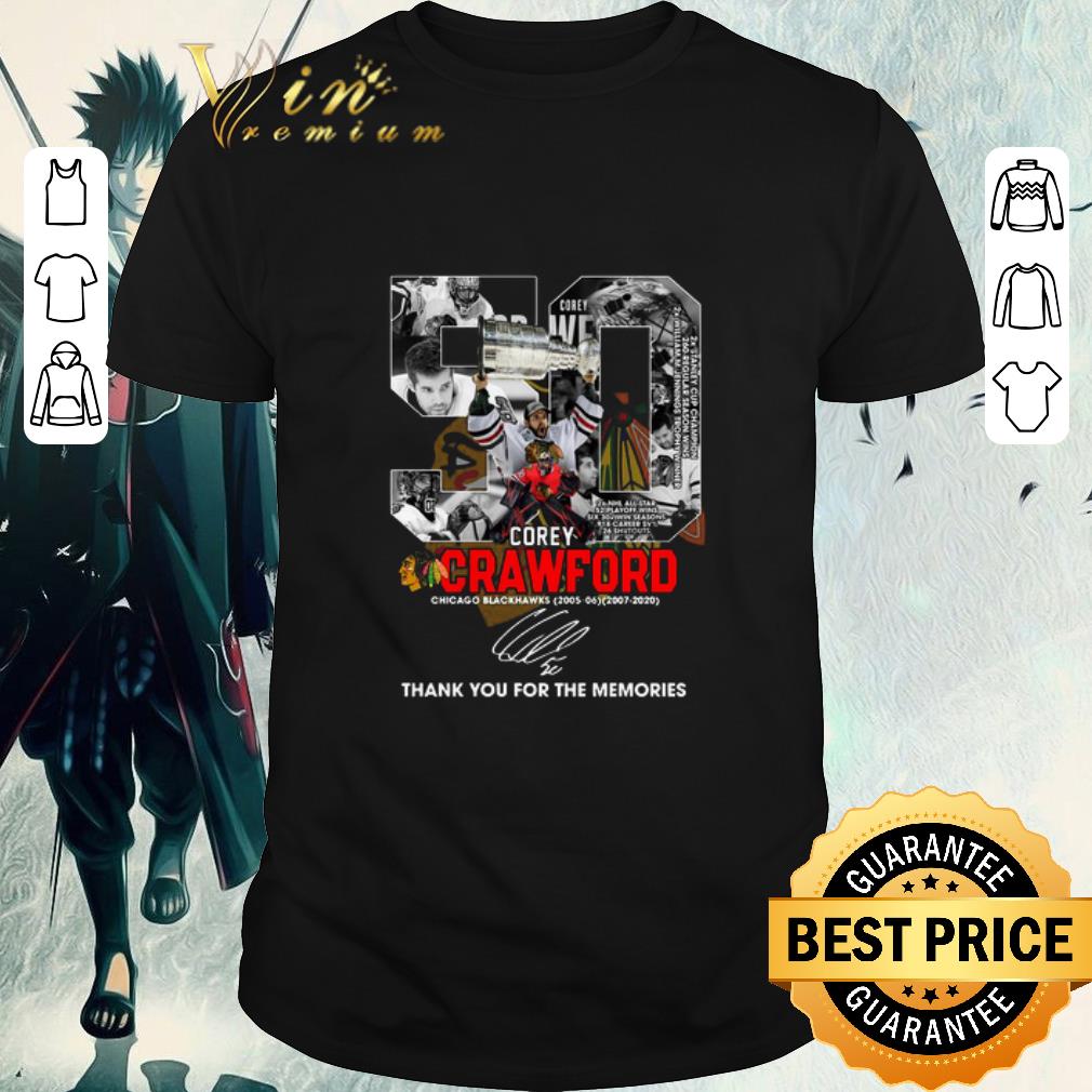 Top 50 Corey Crawford Chicago Blackhawks 2005 06 2007 2020 Thank You For The Memories Signature shirt