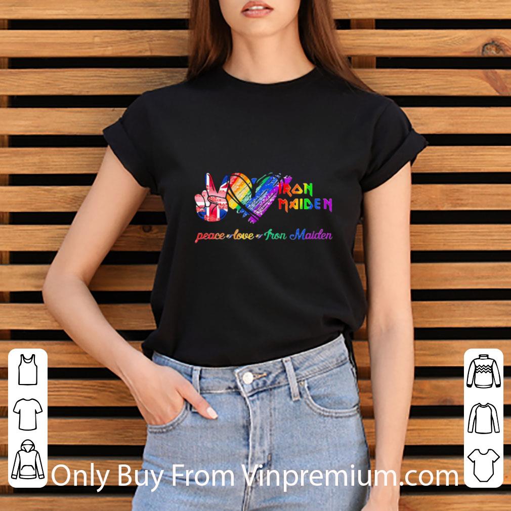 4a824c7e pretty lgbt peace love iron maiden shirt 4 - Pretty Lgbt Peace Love Iron Maiden shirt