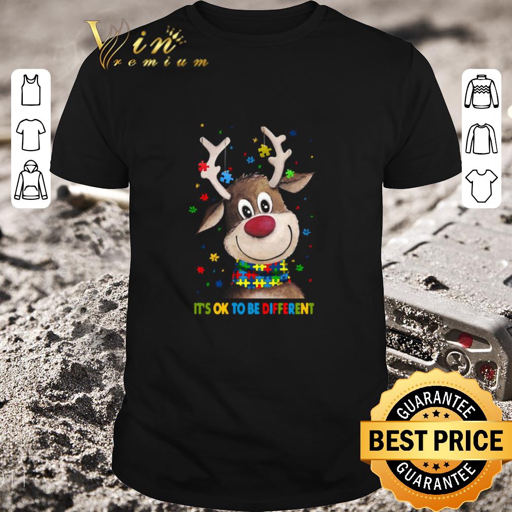 Funny Autism Awareness Reindeer It’s Ok To Be Different shirt