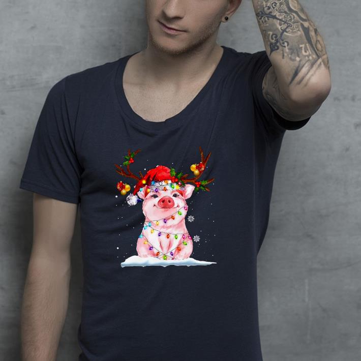 f553716a nice pig reindeer light christmas shirt 4 - Nice Pig Reindeer Light Christmas Shirt