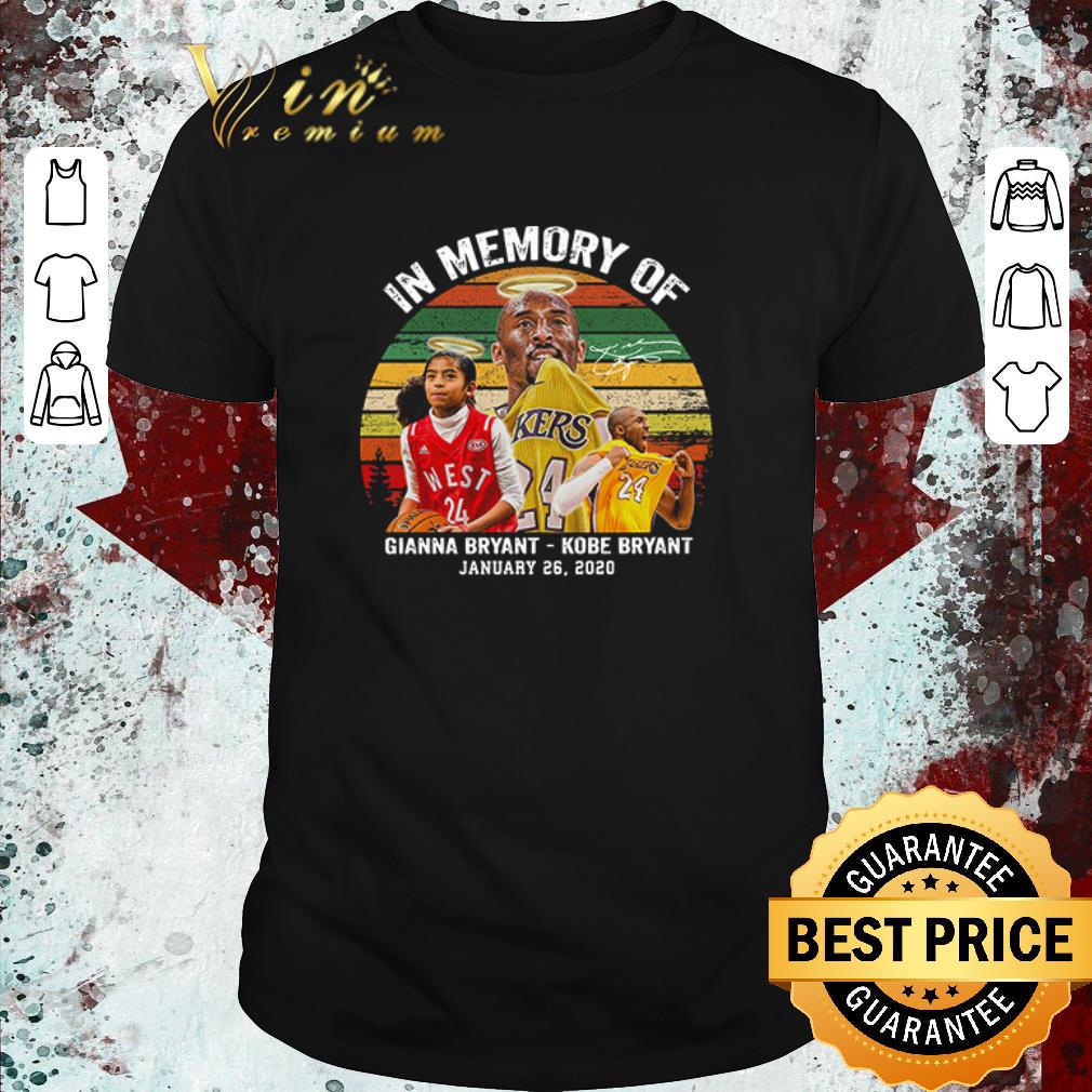 Pretty In Memory Of Gianna Bryant And Kobe Bryant January 26 2020 Signature Vintage Retro shirt