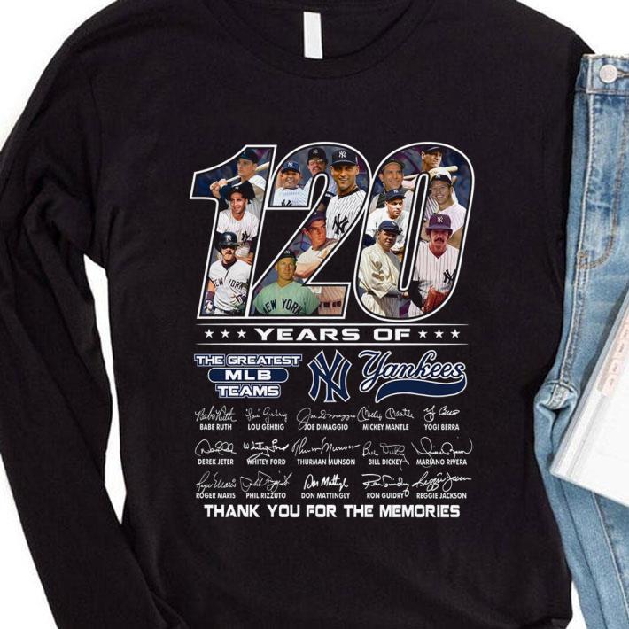53b3c5db teams new york yankees 120 years of the greatest mlb signatures shirt 4 - Official Teams New York Yankees 120 years of the greatest MLB signatures shirt