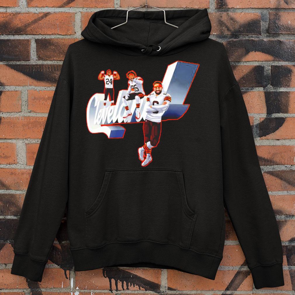 806548f6 cleveland browns nick chubb myles garrett baker mayfield shirt 4 - Official Cleveland Browns Nick Chubb Myles Garrett Baker Mayfield shirt