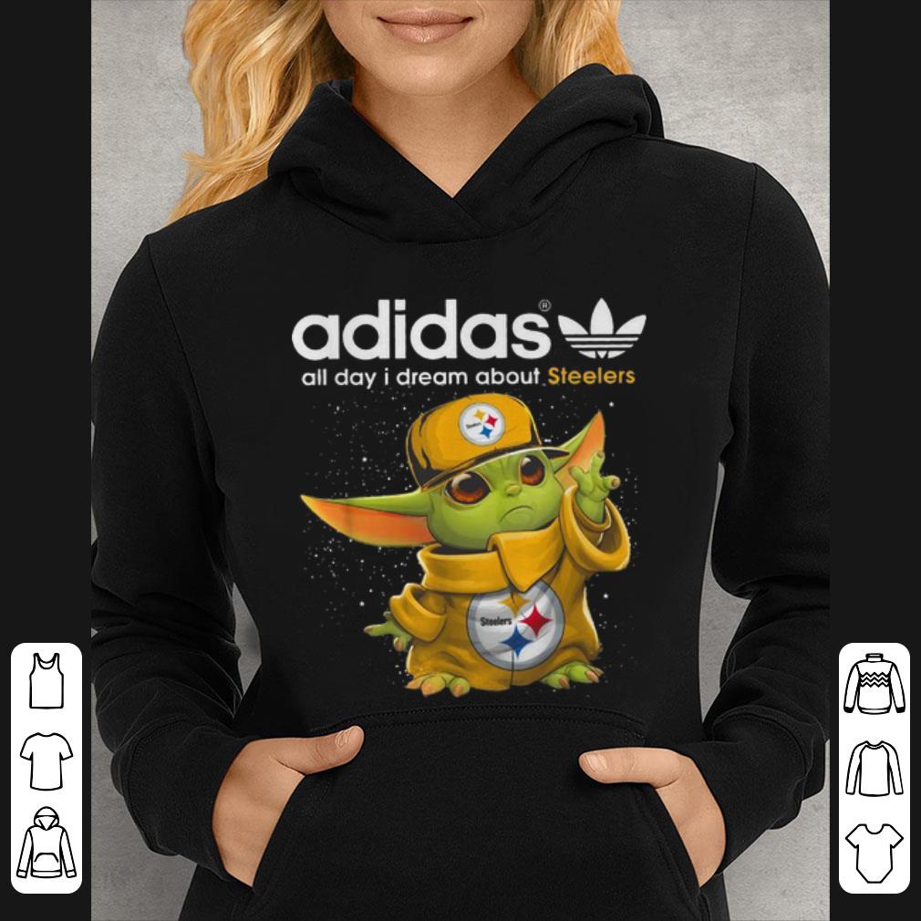 b6d0e045 pretty baby yoda adidas all day i dream about steelers shirt 4 - Pretty Baby Yoda Adidas All Day I Dream About Steelers shirt