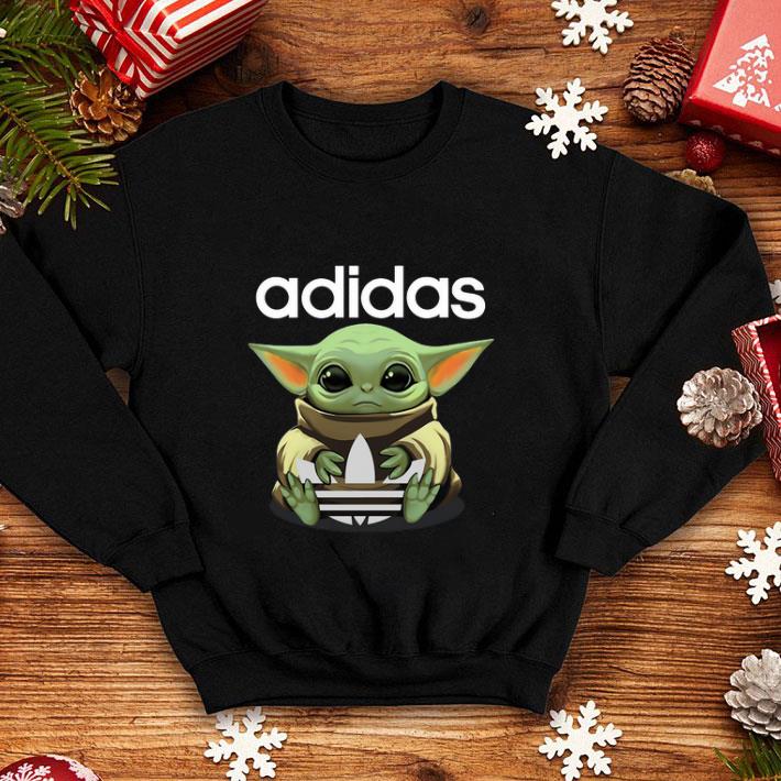 c2e3e79f baby yoda hug adidas shirt 4 - Baby Yoda Hug Adidas shirt