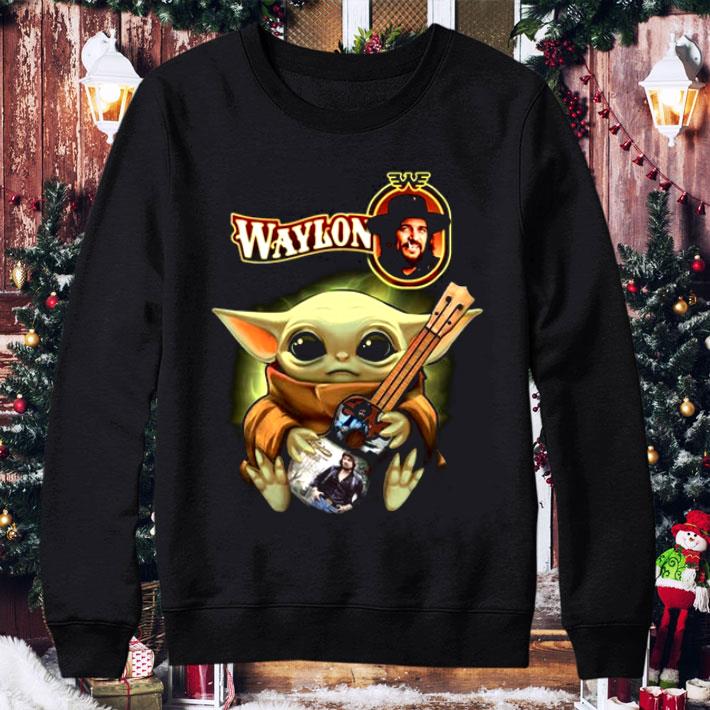 186aec7d star wars baby yoda hug guitar waylon jennings shirt 4 - Funny Star Wars Baby Yoda Hug Guitar Waylon Jennings Shirt