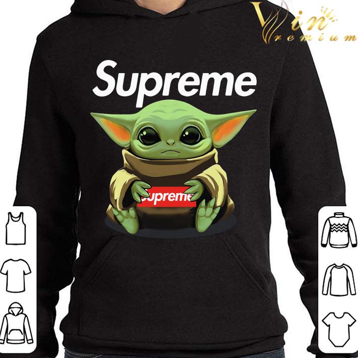 b02486f7 baby yoda hug supreme shirt 4 - Baby Yoda hug Supreme shirt