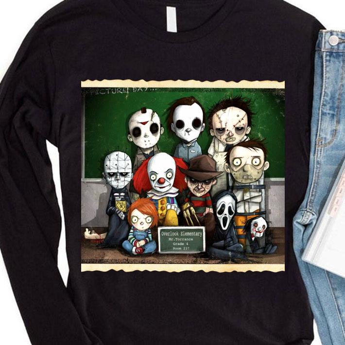 b73eaf38 horror movie characters students in class shirt 4 - Funny Horror Movie characters students in class shirt