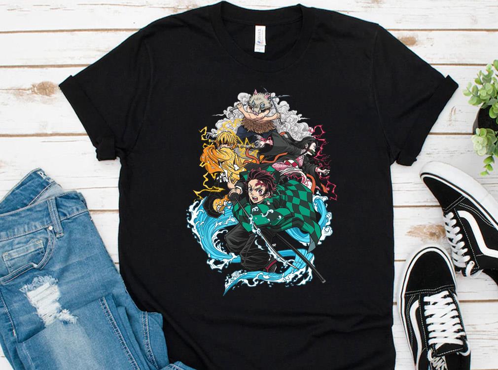 Hot Demon Slayer Kimetsu no Yaiba Shirt, Tanjiro Kamado and Friends Shirt, Demon Slayer Character Shirt