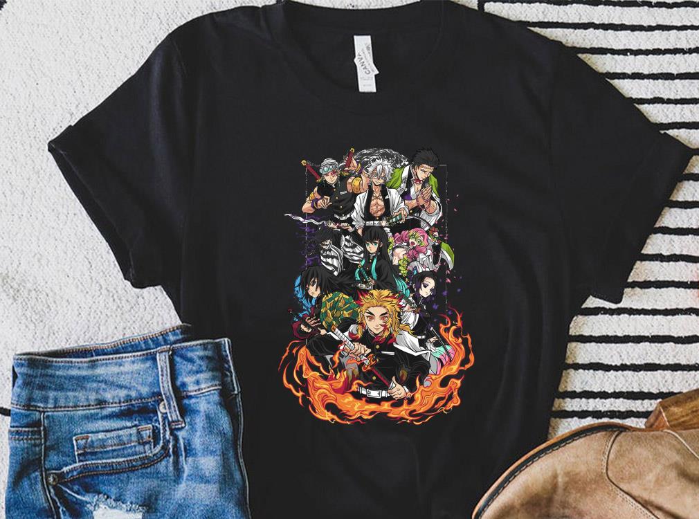 Premium Demon Slayer Kyojuro Rengoku And Friends Shirt, Senjuro Rengoku Shirt, Tengen Uzui Shirt