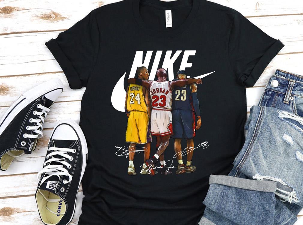Vintage Nike Kobe Bryant Michael Jordan And LeBron James Signature Shirt