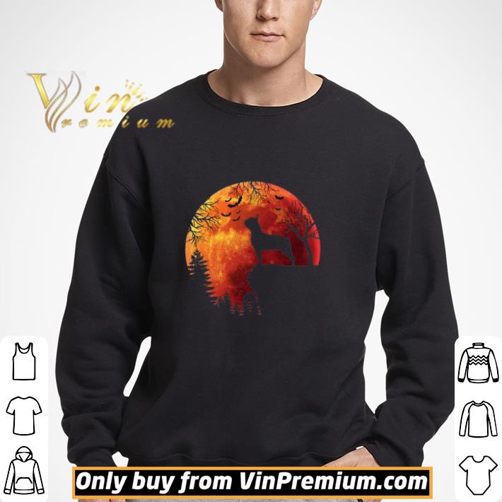 Boston Terrier On The Red Moon Happy Hallowiener shirt