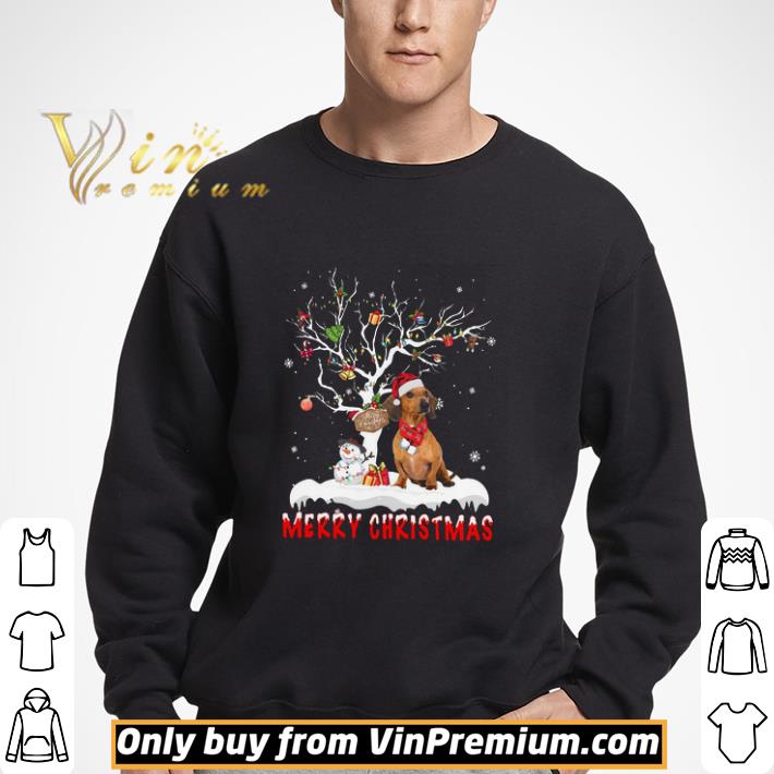 Dachshund And Tree Merry Christmas shirt