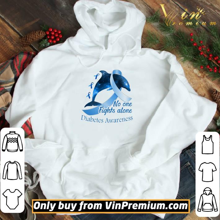 Dolphin No One Fights Alone Diabetes Awareness shirt