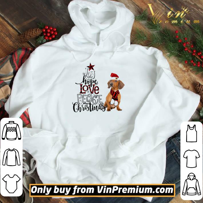 Joy Hope Love Peace Christmas Red Dachshund shirt