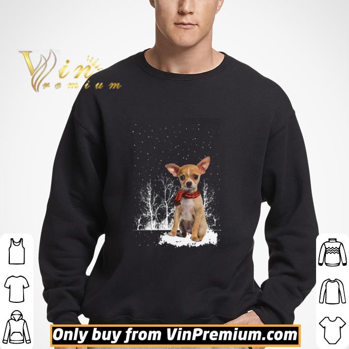 Snow Scarf Chihuahua Merry Christmas shirt