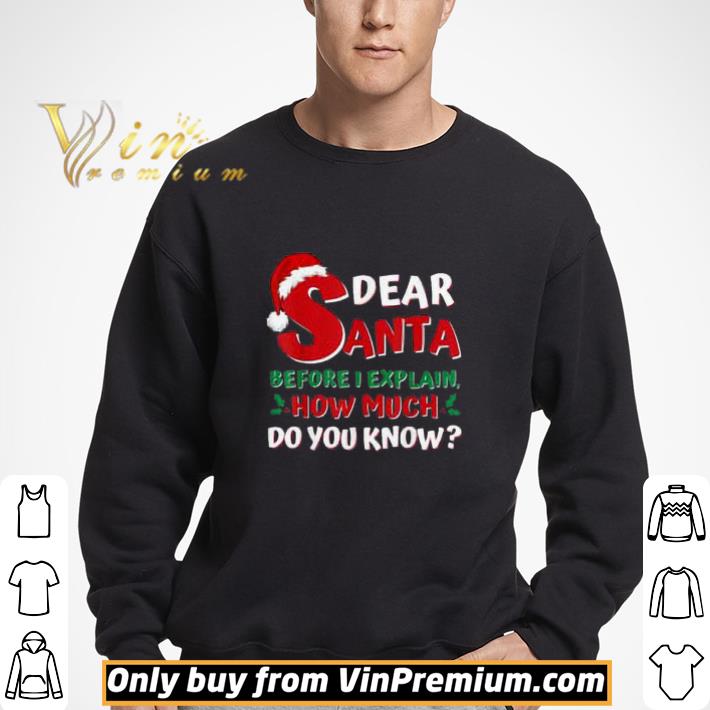 Dear Santa Before I Explain How Much Do You Know shirt