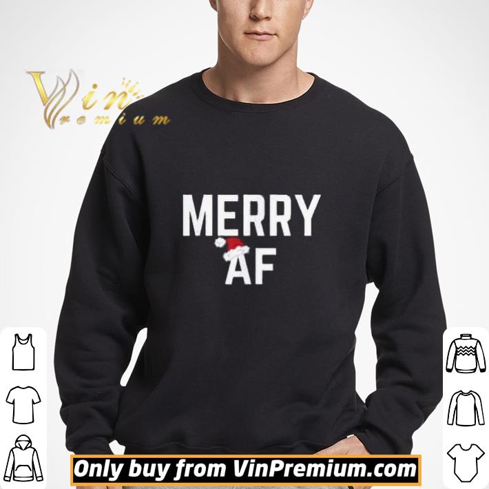 Merry AF Christmas Santa Hat shirt